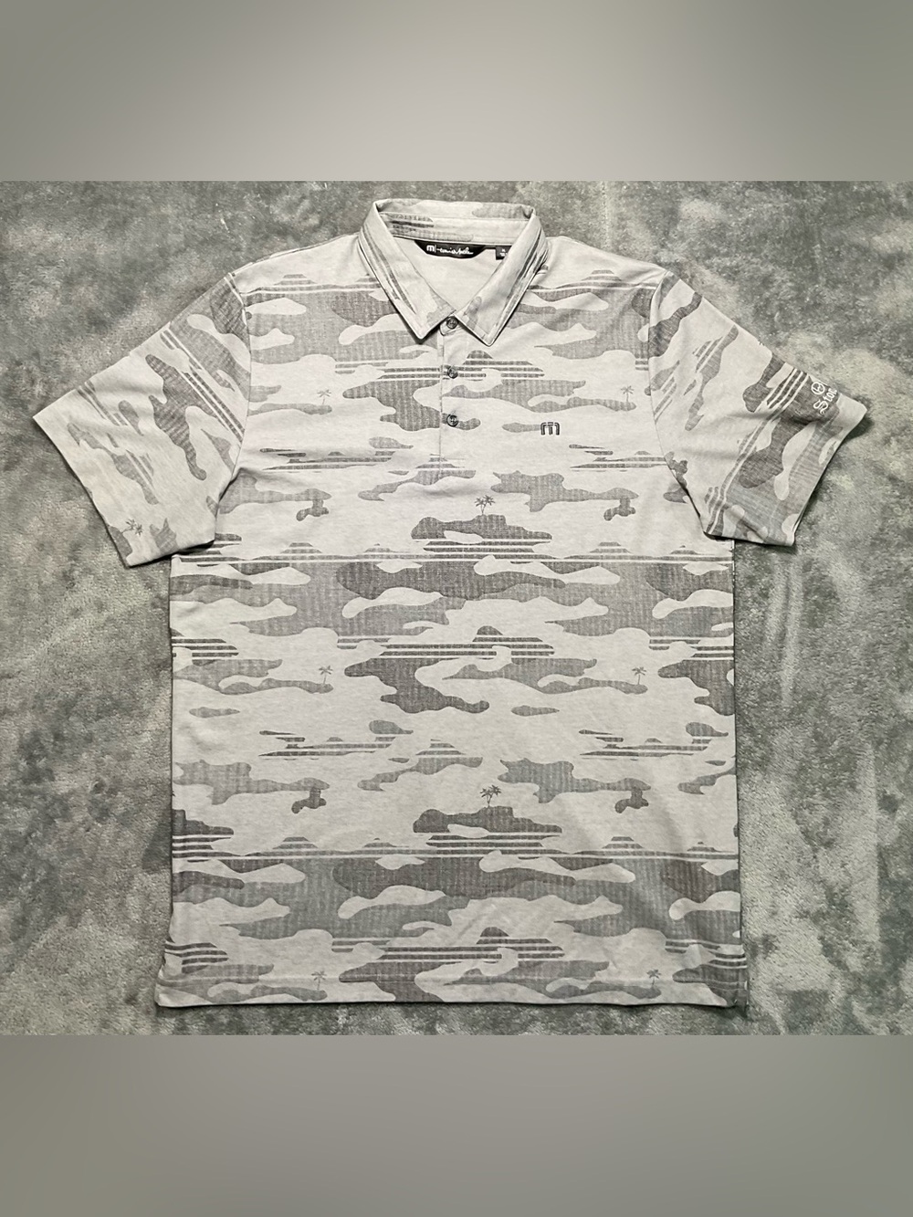 Travis Mathew Light Gray Camo Polo